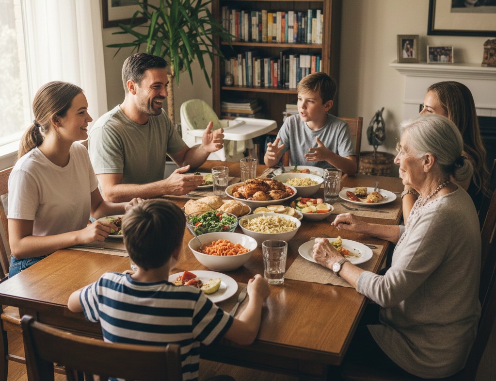 La riqueza de comer en familia